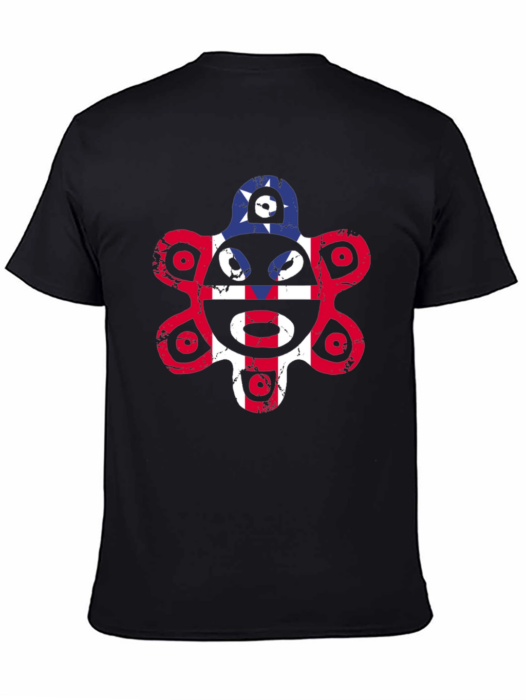 Coqui Taino Puerto Rico Flag Distressed Graphic T-Shirt