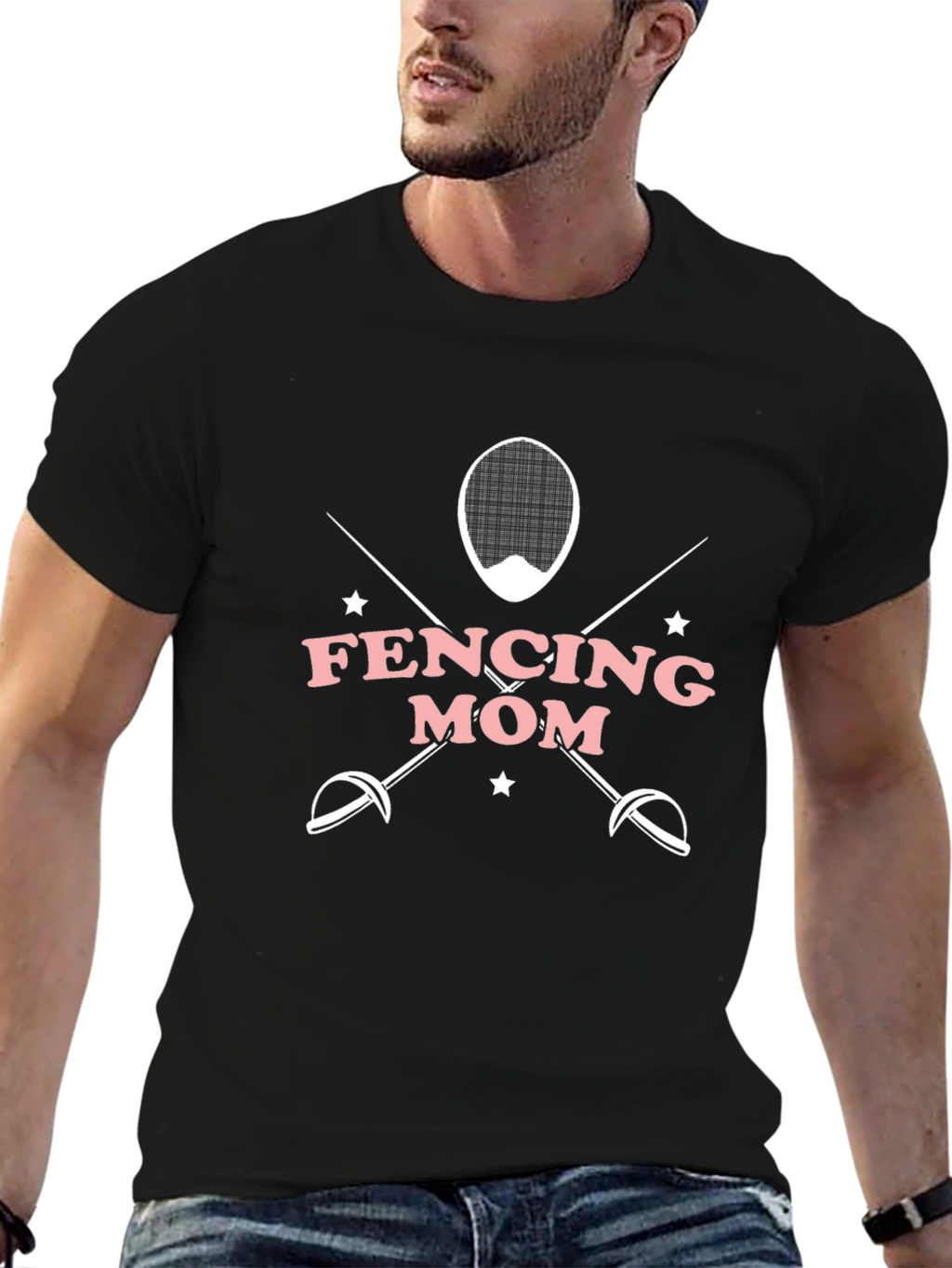 Fencing Mom T-Shirt - Black