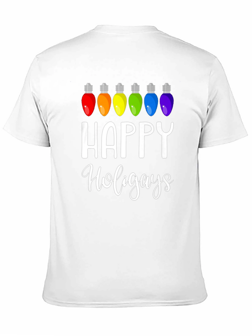 Happy Holigays Rainbow Lights Graphic T-Shirt