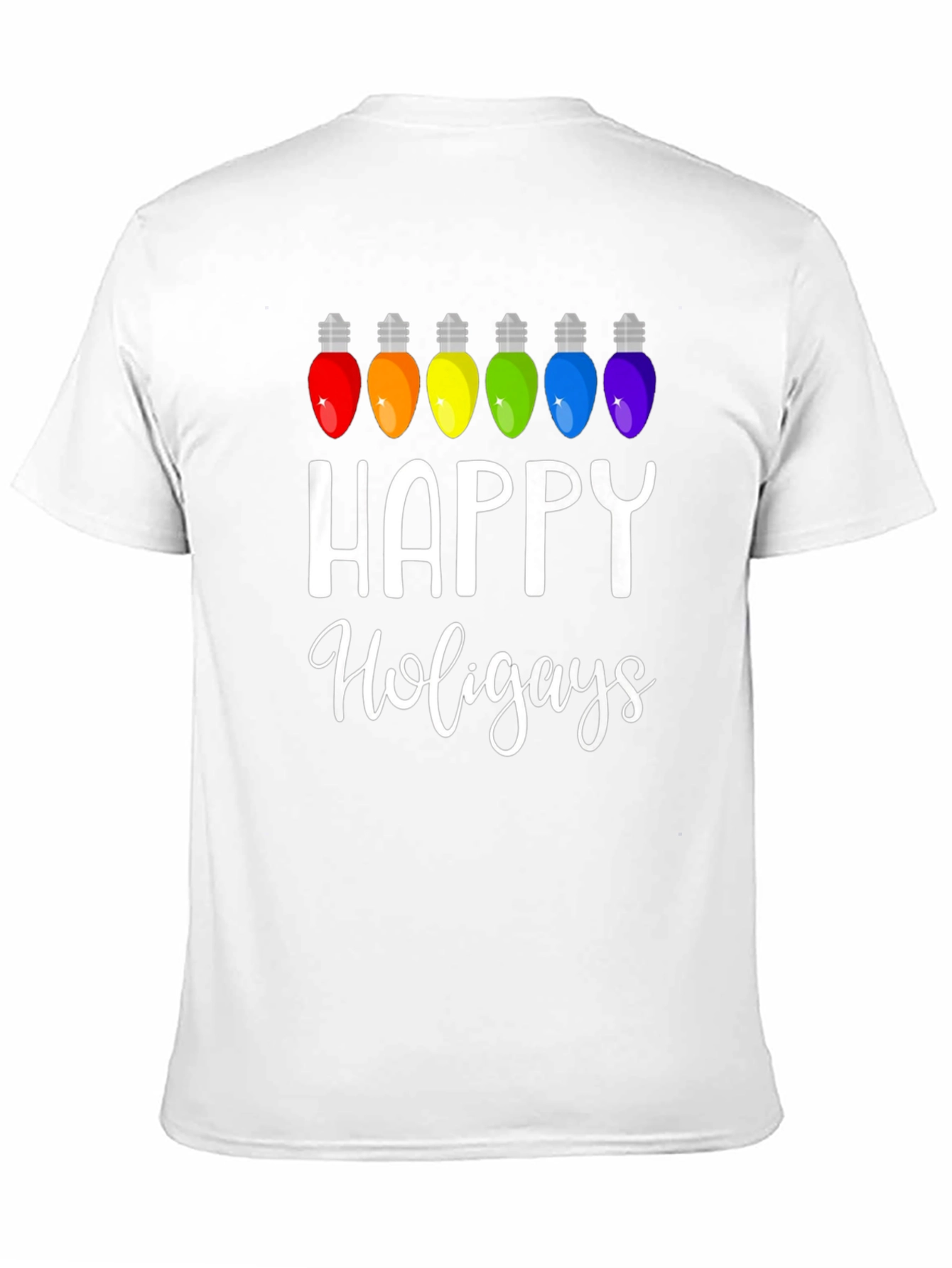 Happy Holigays Rainbow Lights Graphic T-Shirt