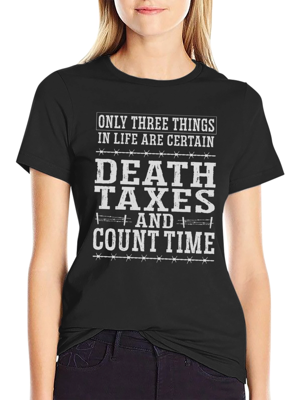Death Taxes and Count Time Graphic T-Shirt