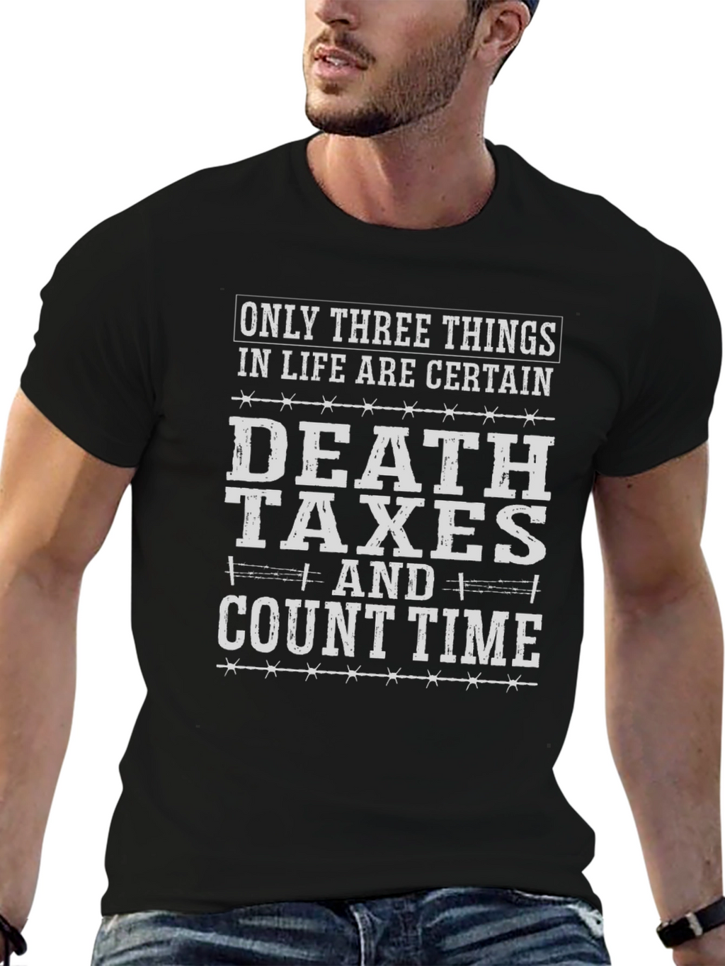 Death Taxes and Count Time Graphic T-Shirt