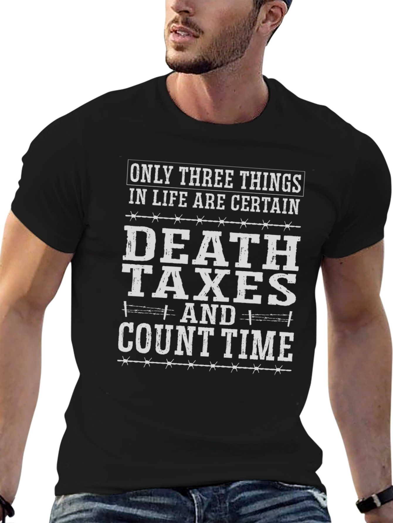 Death Taxes and Count Time Graphic T-Shirt