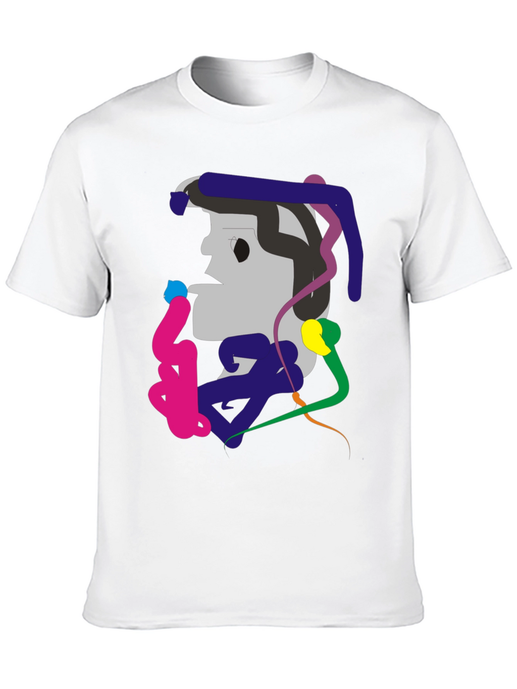 Abstract Graphic Print Black Tee