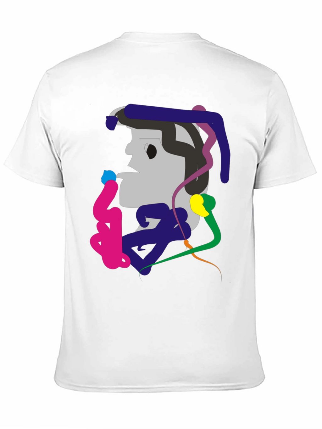 Abstract Graphic Print Black Tee