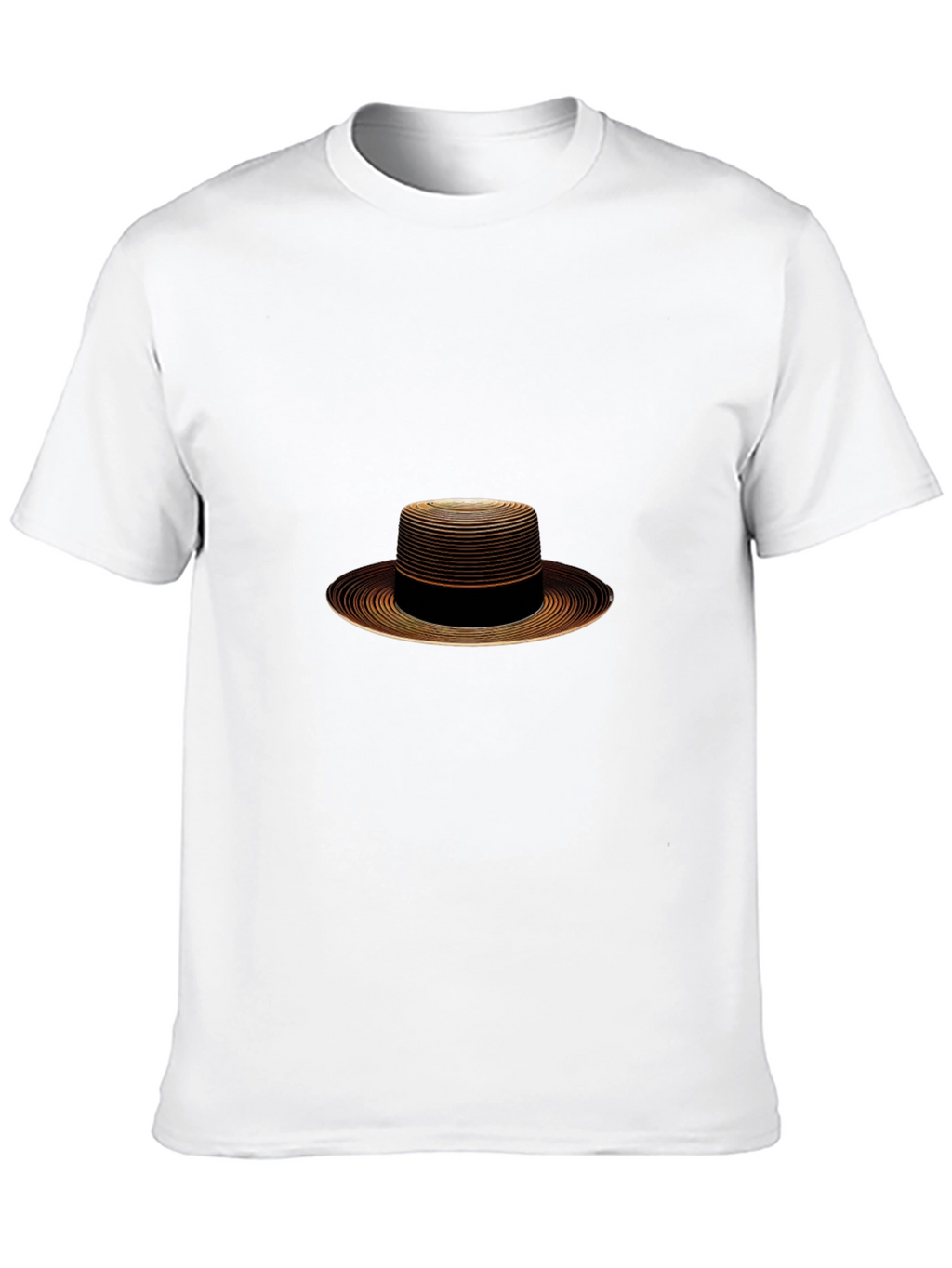 Stylish Boater Hat Graphic T-Shirt