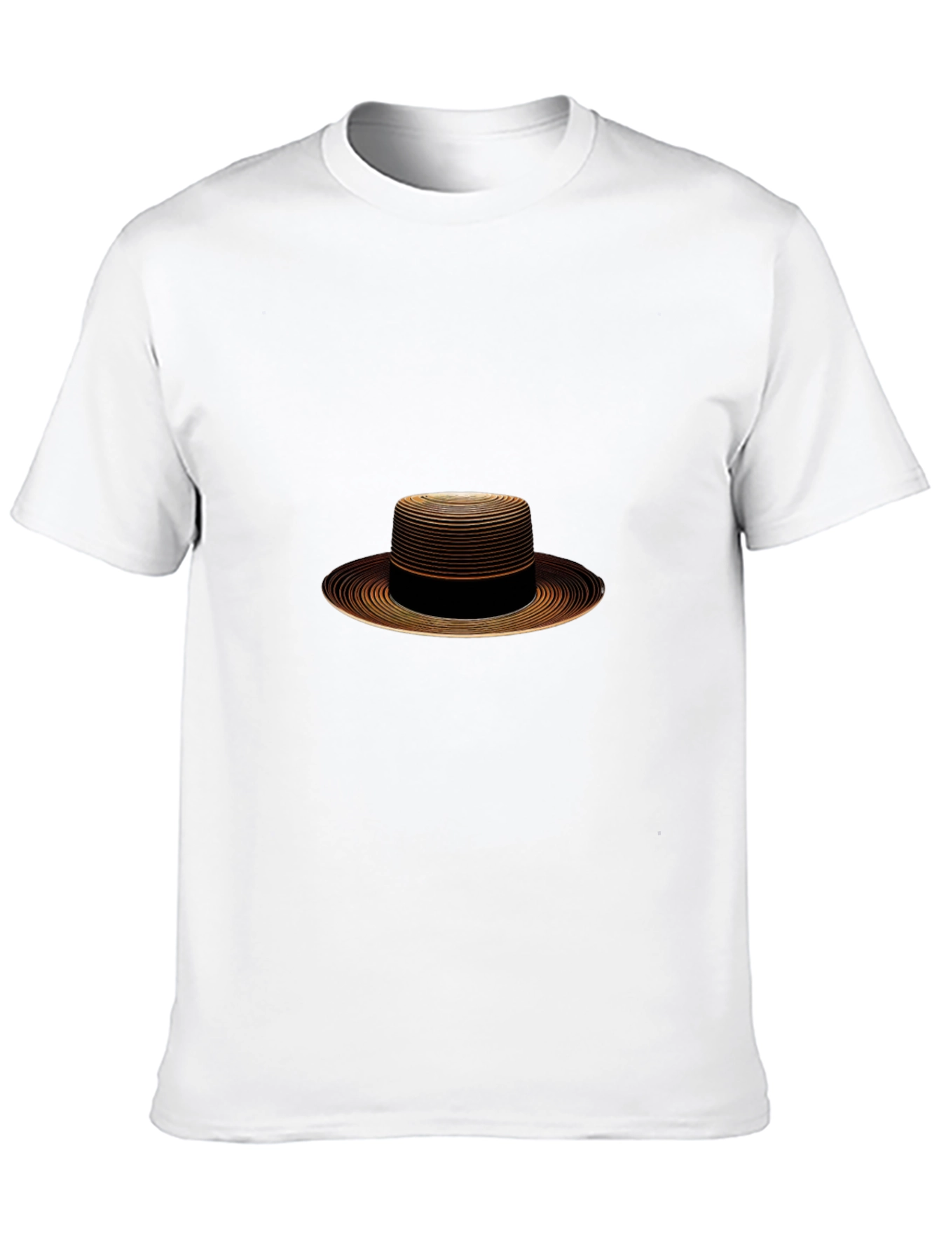 Stylish Boater Hat Graphic T-Shirt