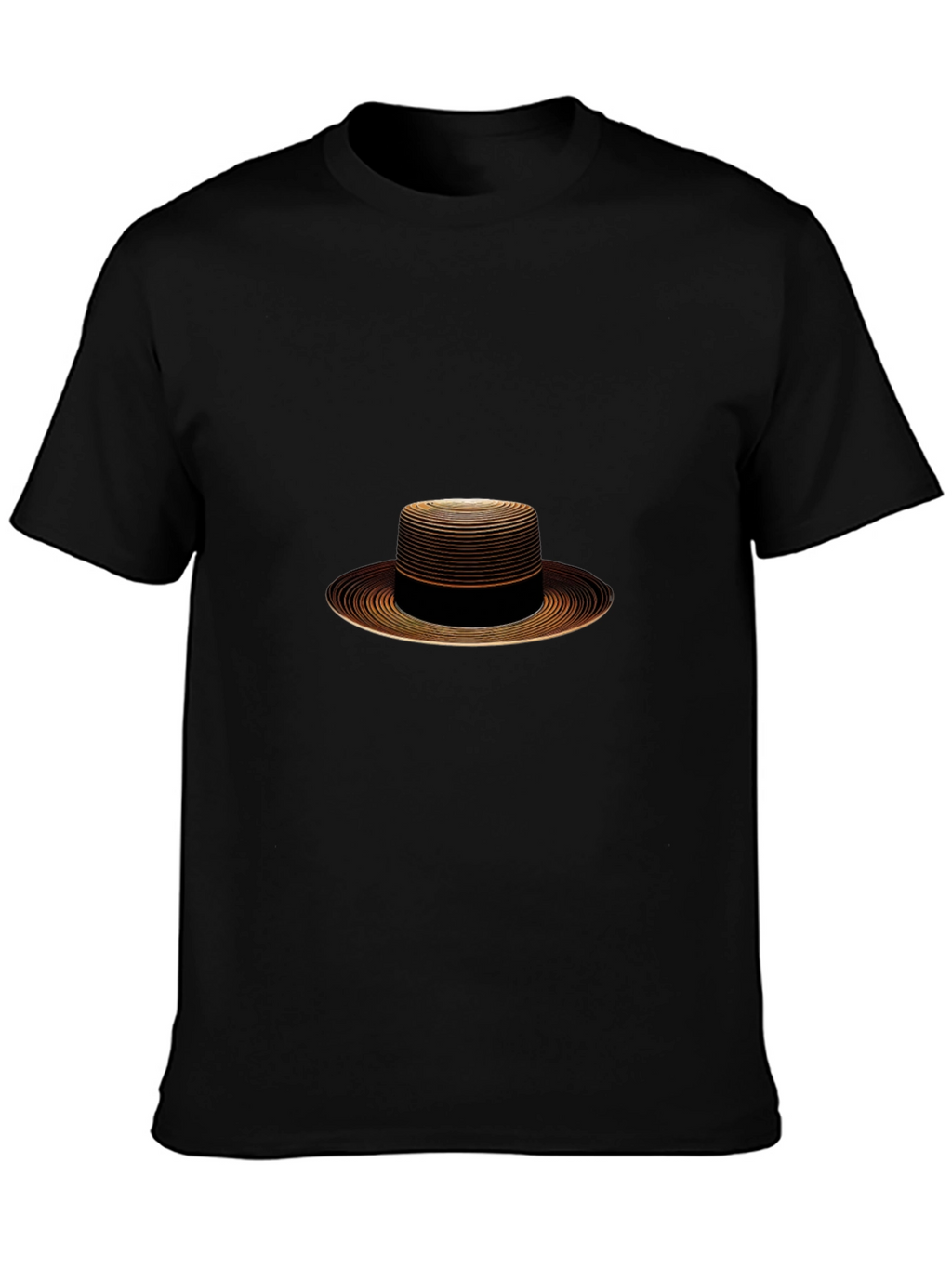 Stylish Boater Hat Graphic T-Shirt