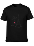 Paris Love City Black T-Shirt