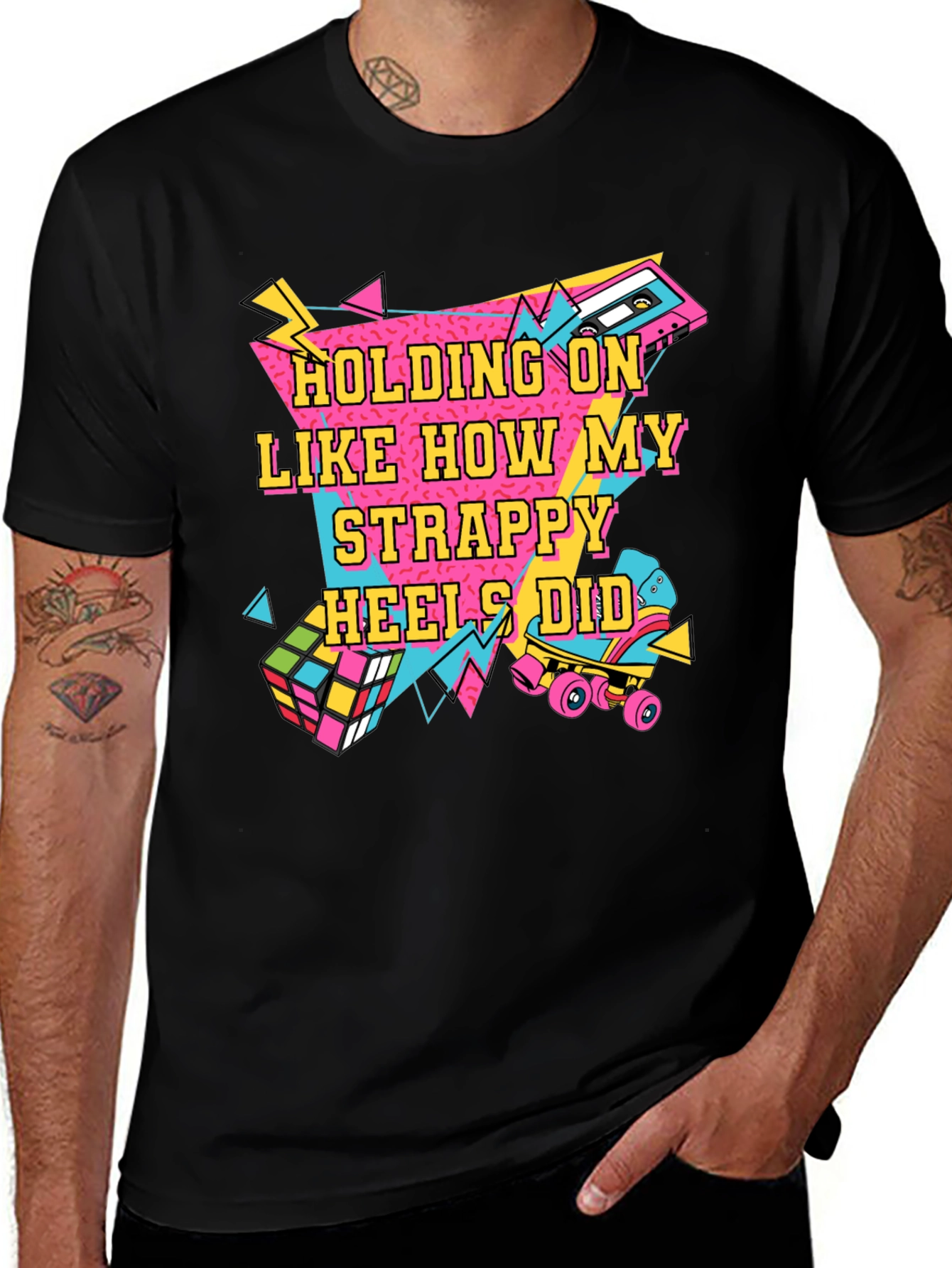 Retro Graphic T-Shirt - Holding On Like How My Strappy Heels Did