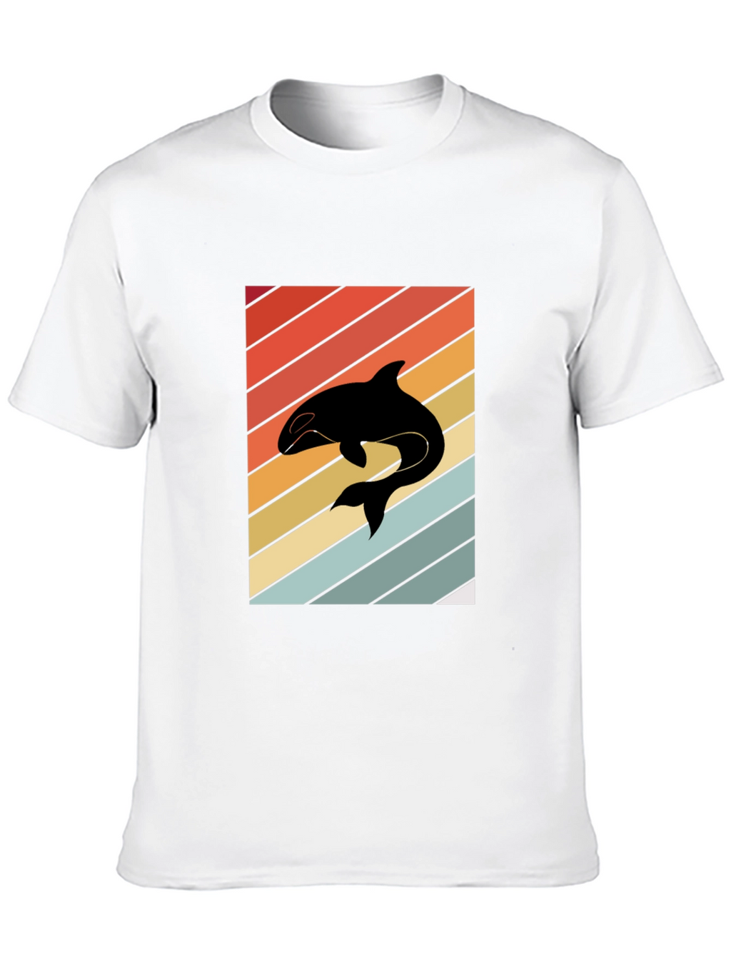 Retro Orca Whale T-Shirt Black