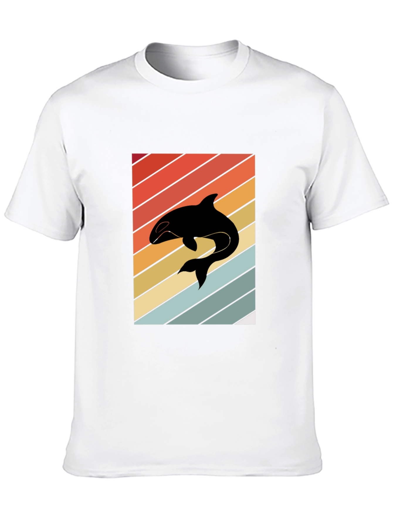 Retro Orca Whale T-Shirt Black