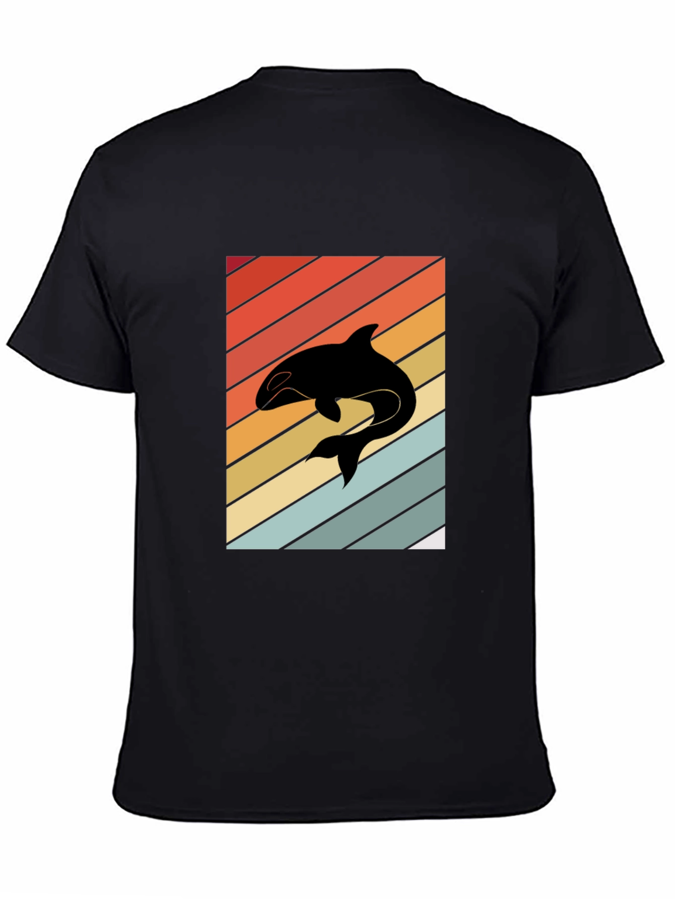 Retro Orca Whale T-Shirt Black
