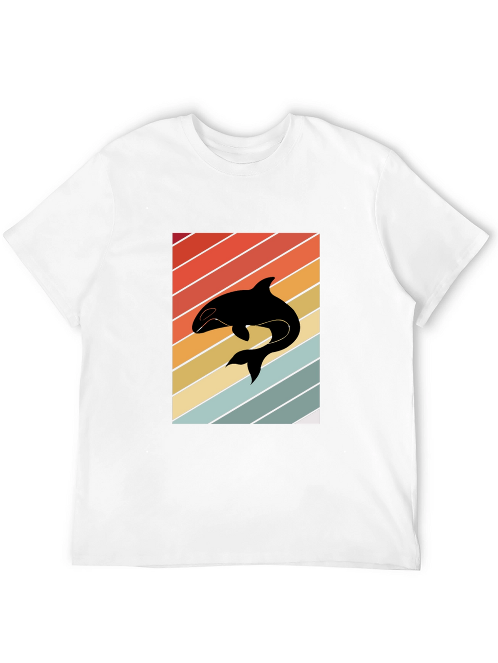 Retro Orca Whale T-Shirt Black