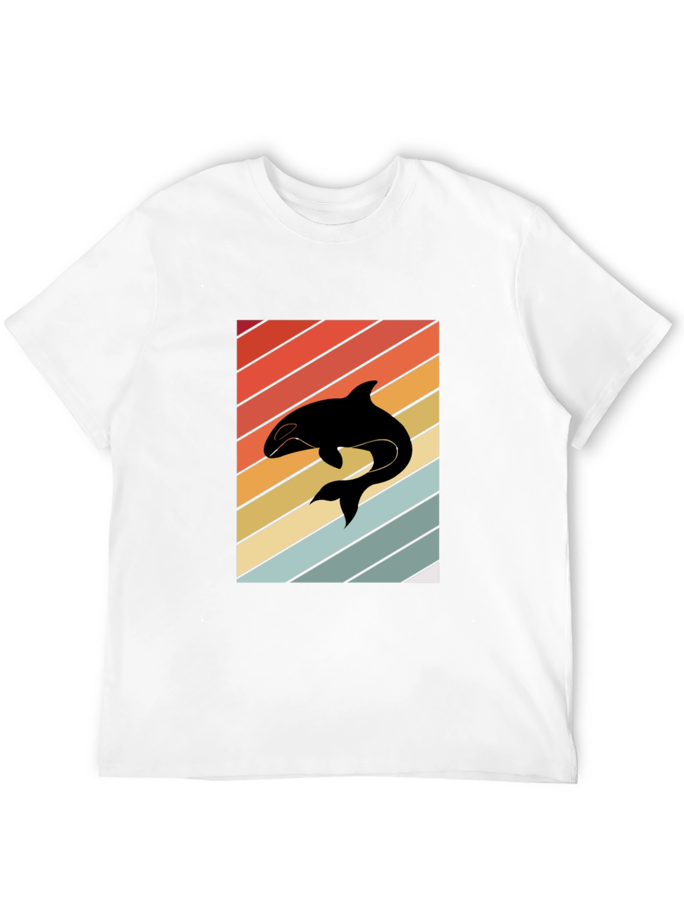 Retro Orca Whale T-Shirt Black