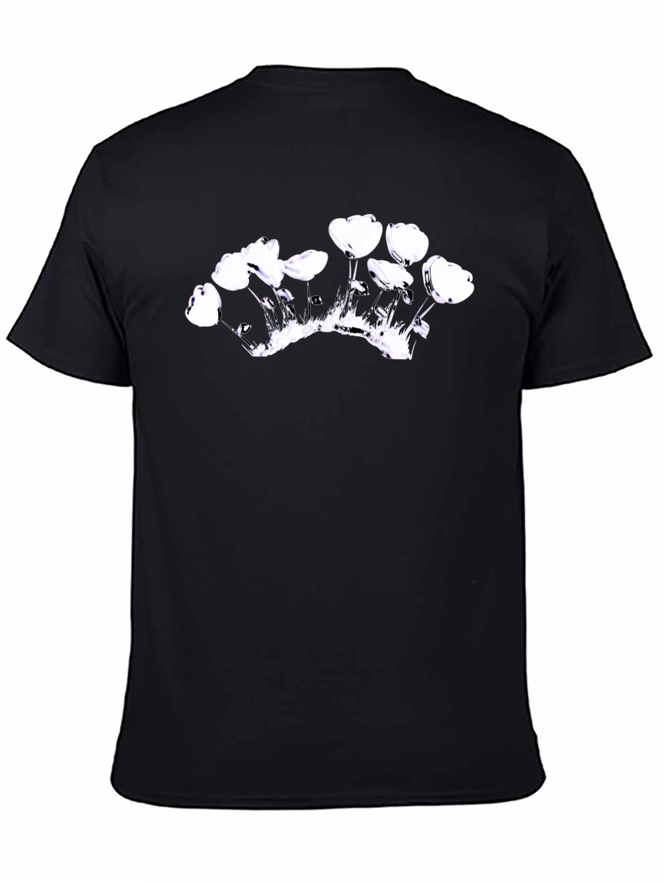 Abstract Floral Graphic Black T-Shirt