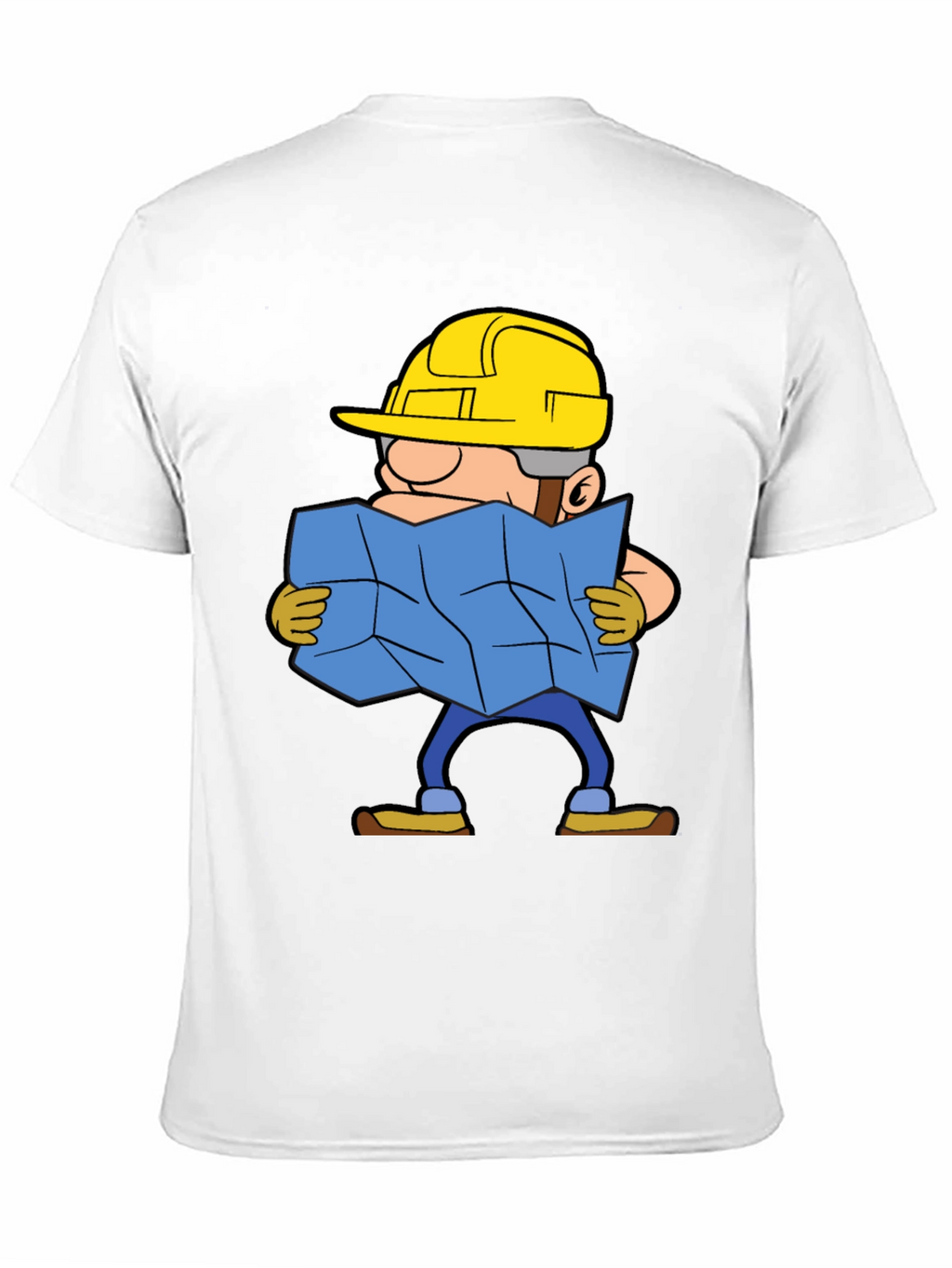 Construction Worker Map Cartoon Graphic Tee