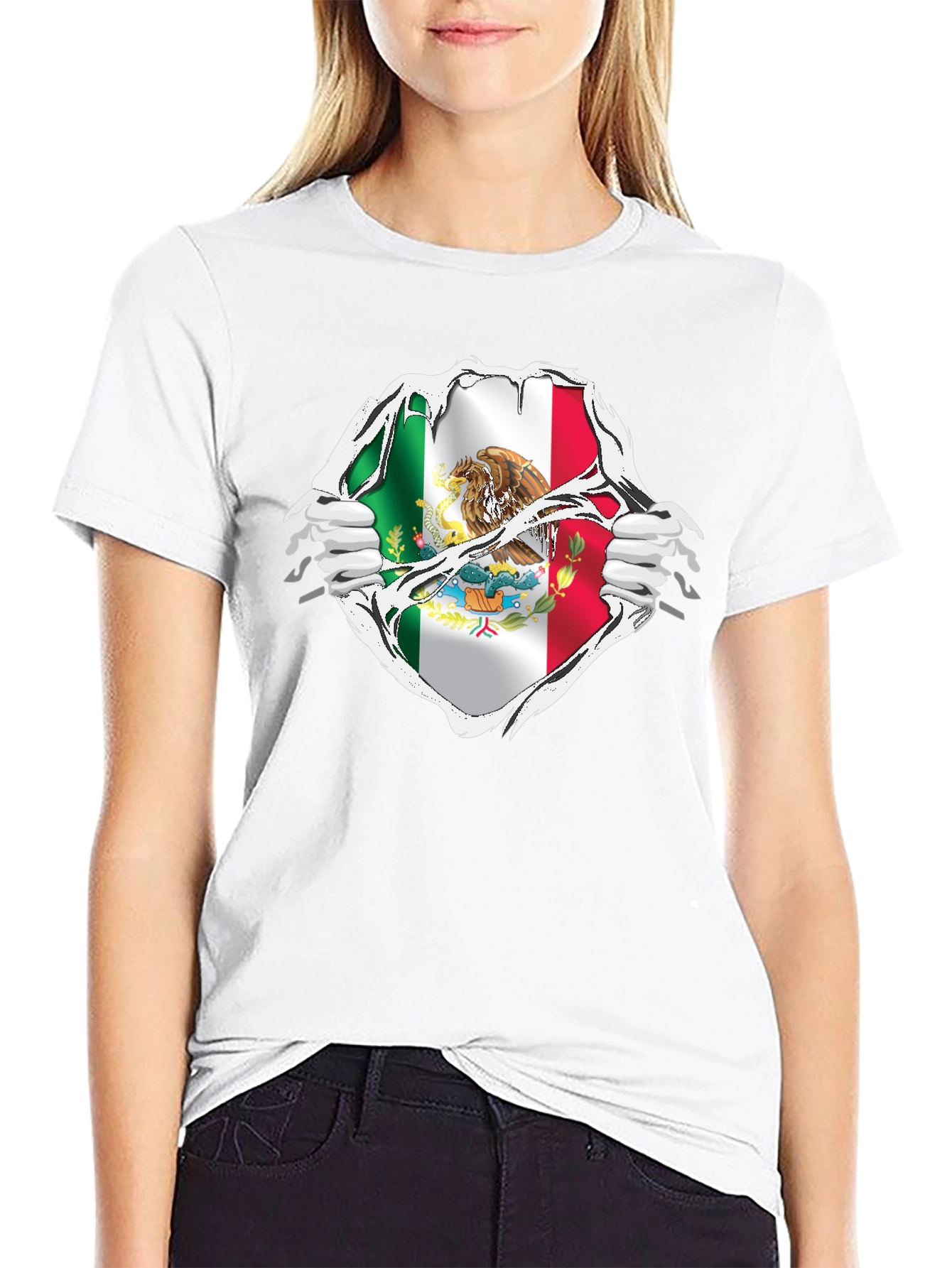 Mexican Flag Ripped T-Shirt