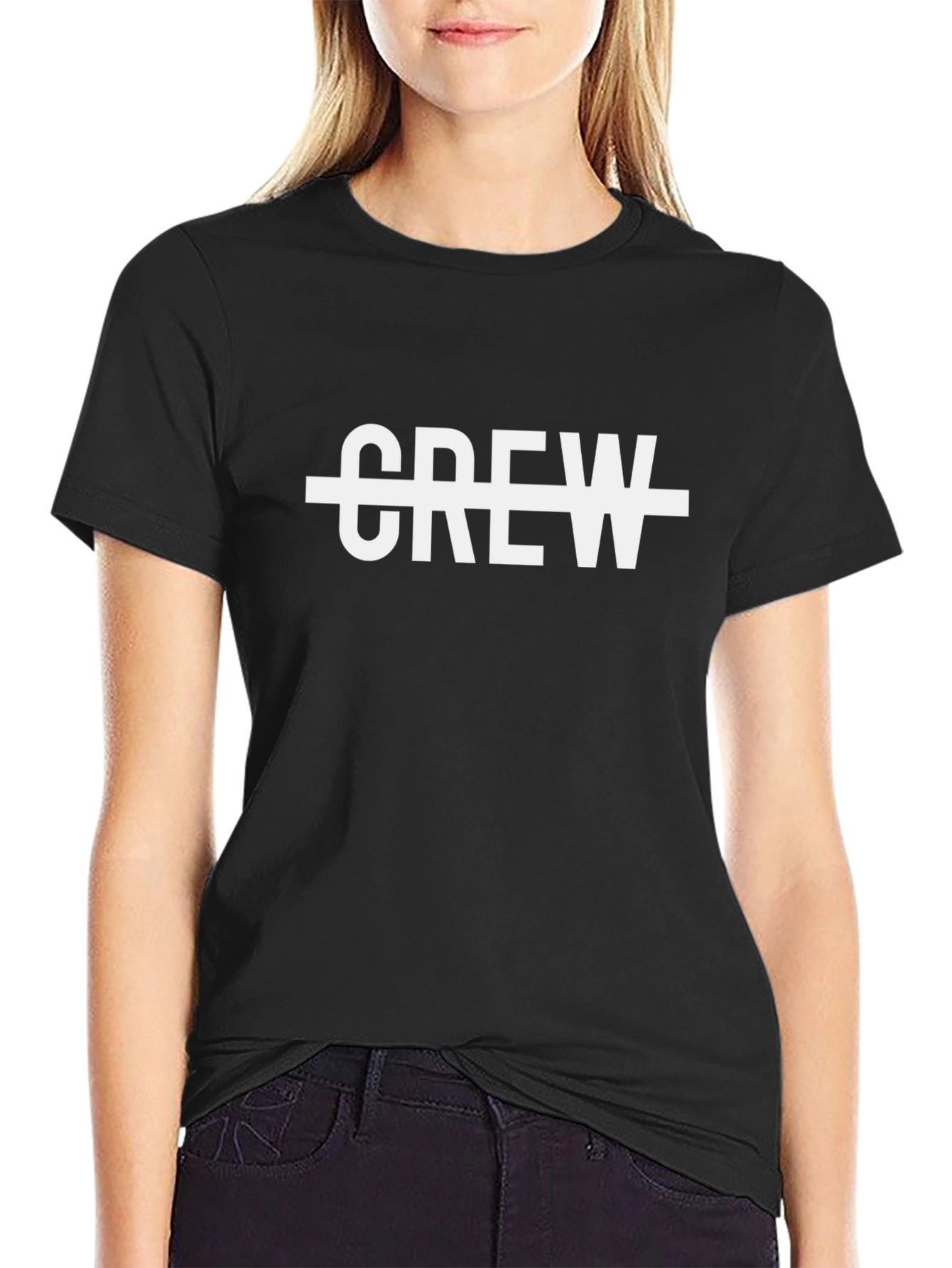 Crew Graphic Tee - Black Casual T-Shirt