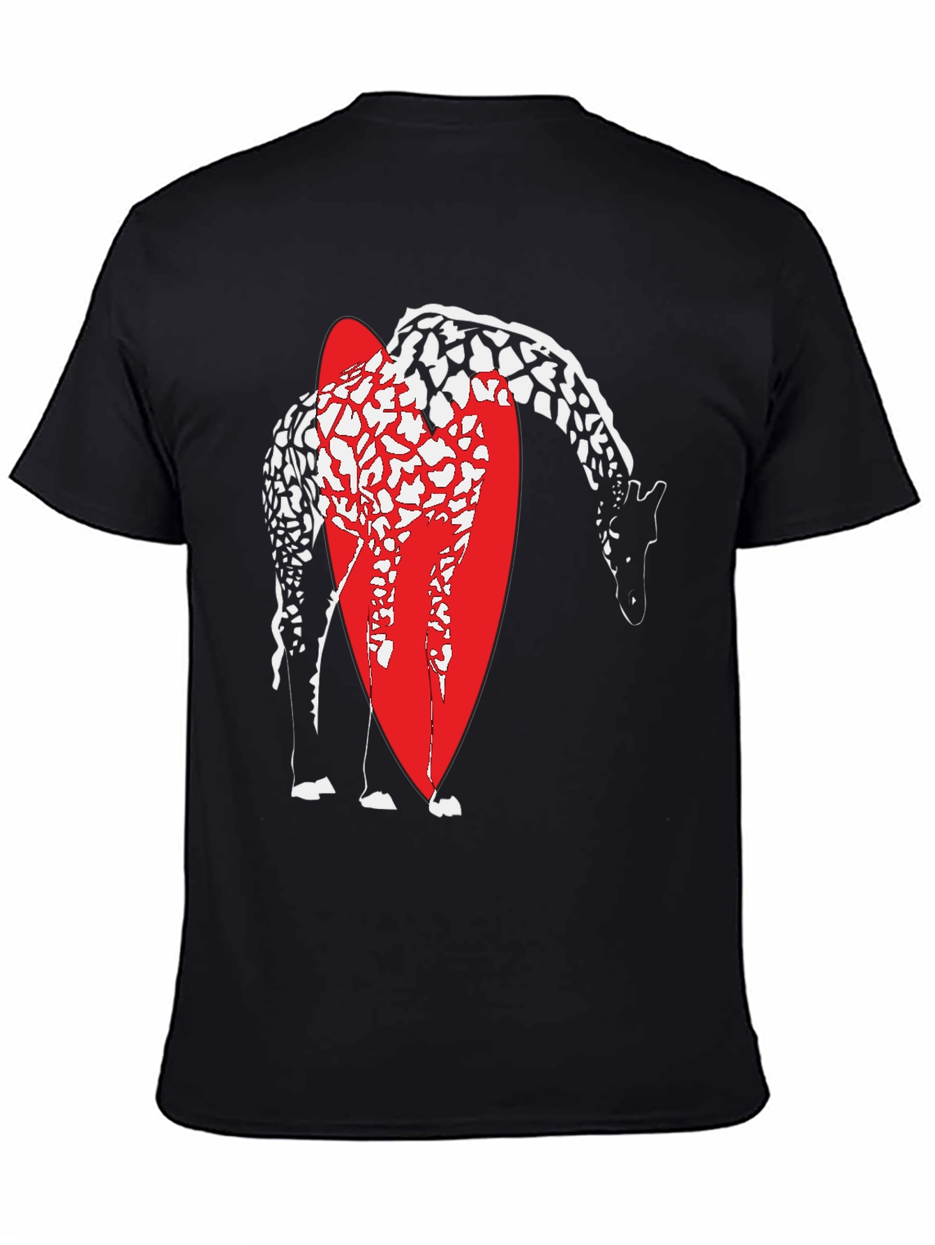 Giraffe Graphic Tee - Stylish Mens Black T-Shirt