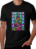 Stained Glass Christmas Tree Graphic Tee