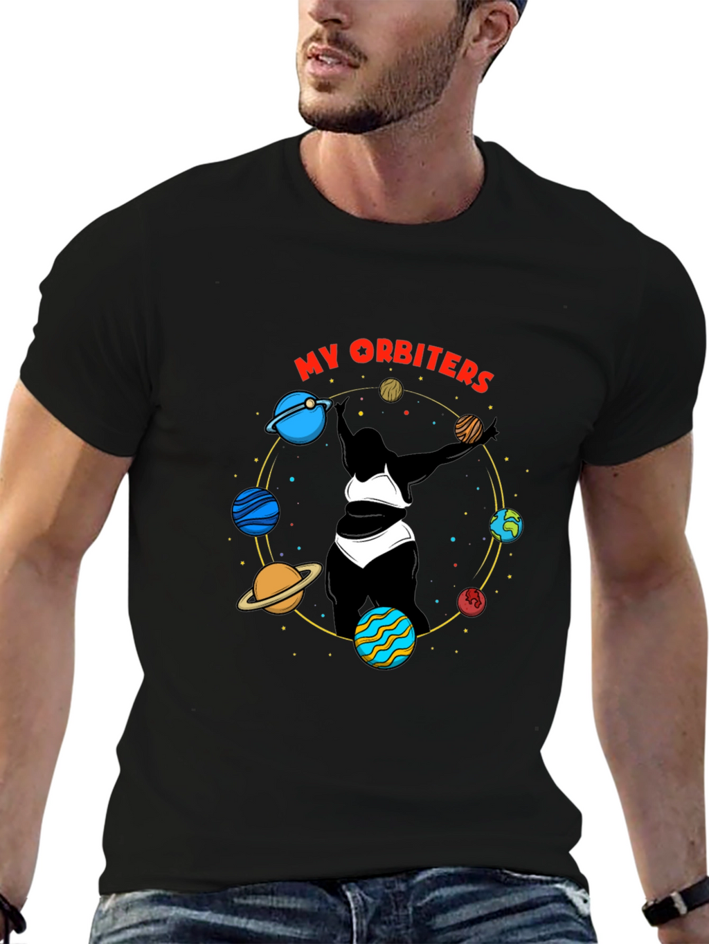 My Orbiters Graphic Black T-Shirt