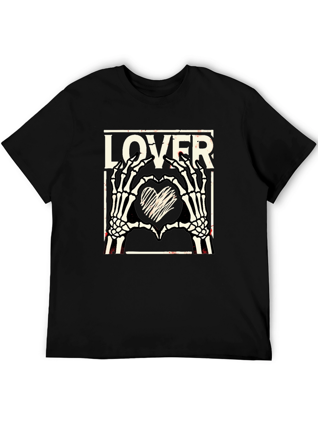Lover Skeleton Hands Heart T-Shirt - Gothic Black Tee