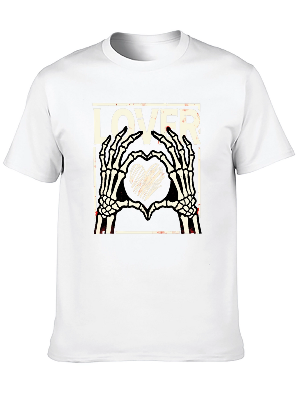 Lover Skeleton Hands Heart T-Shirt - Gothic Black Tee