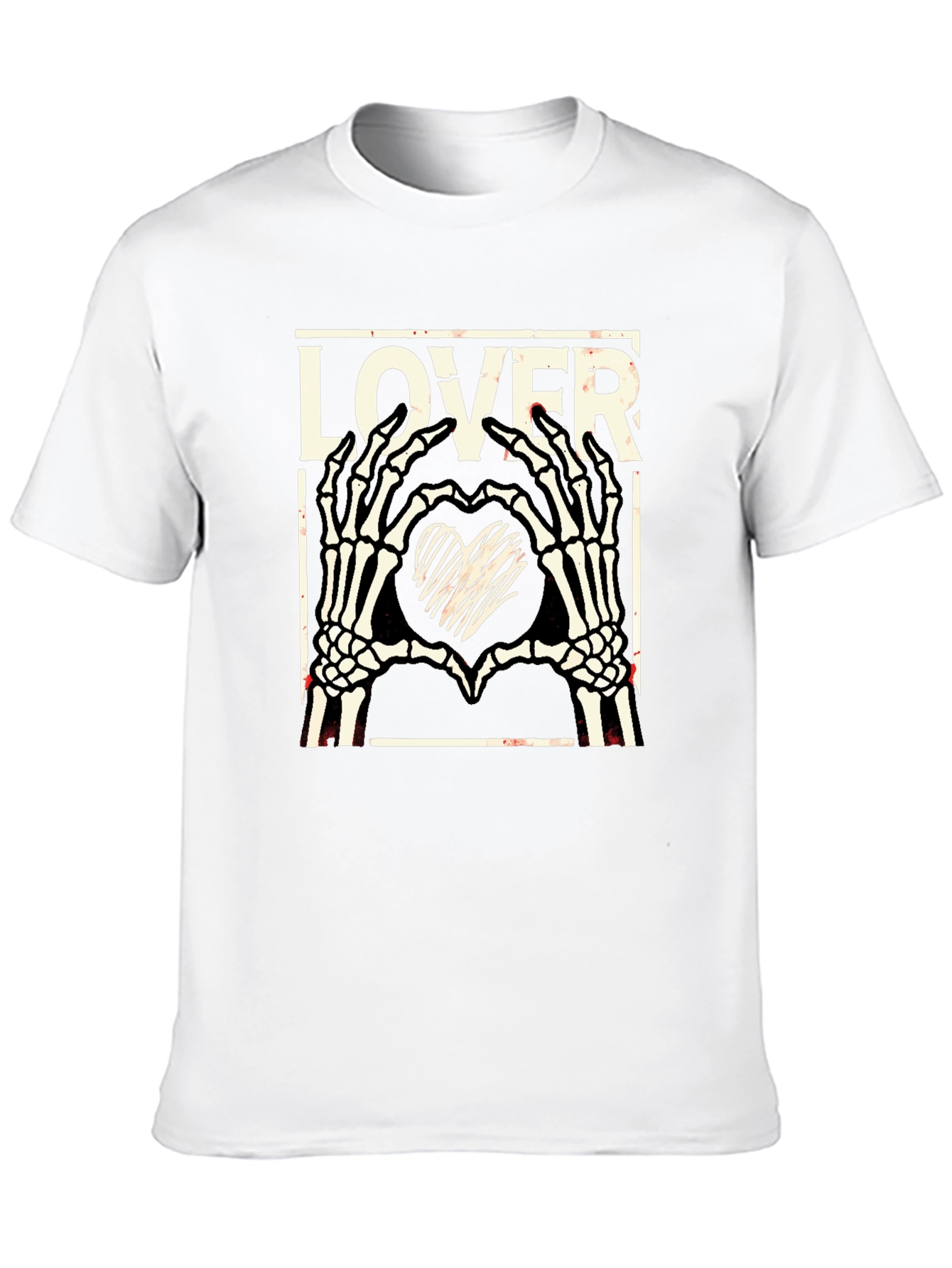 Lover Skeleton Hands Heart T-Shirt - Gothic Black Tee