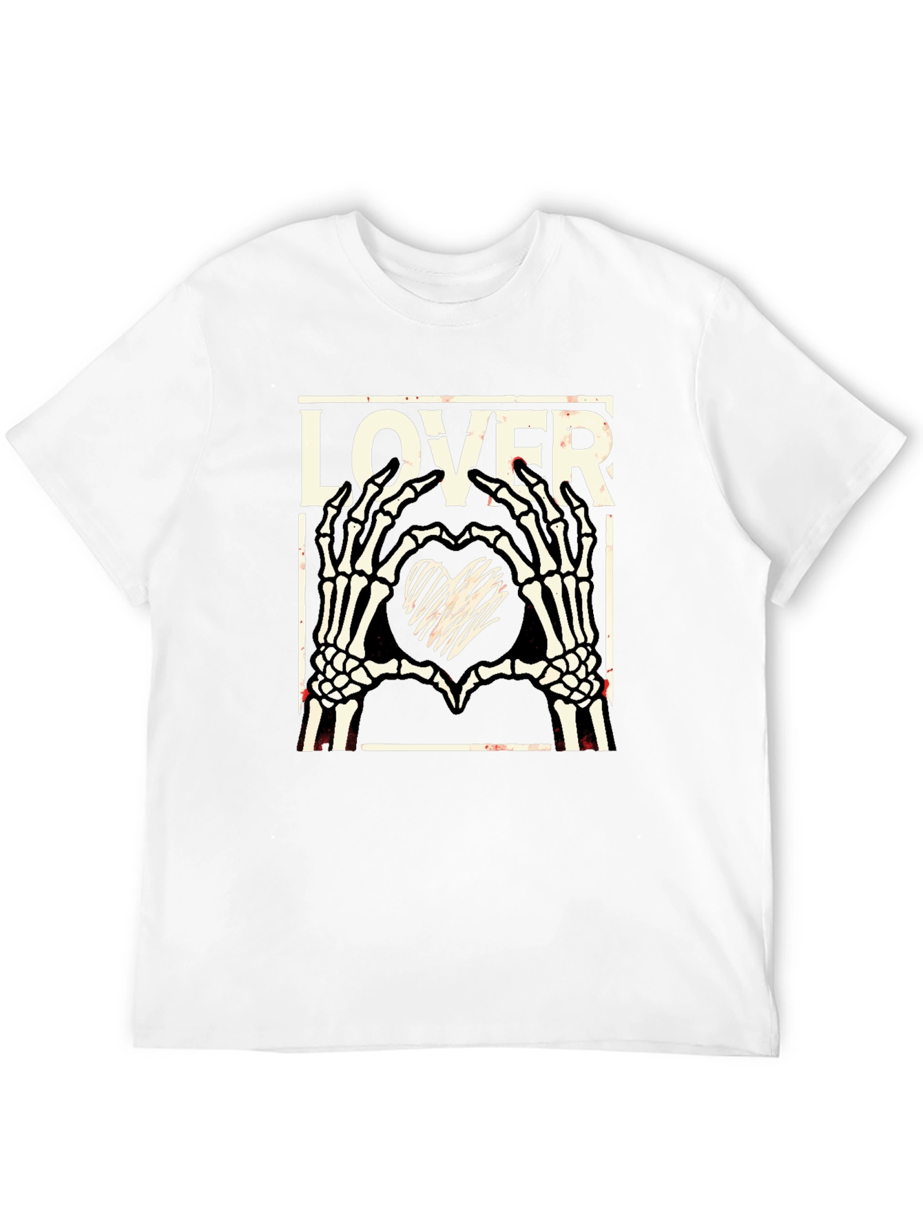 Lover Skeleton Hands Heart T-Shirt - Gothic Black Tee