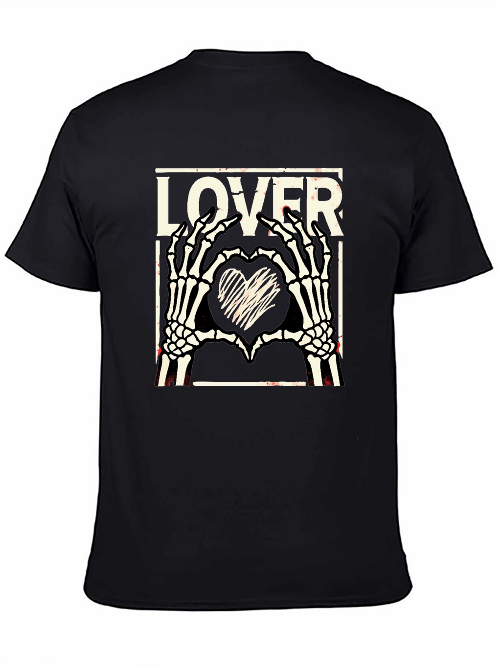 Lover Skeleton Hands Heart T-Shirt - Gothic Black Tee