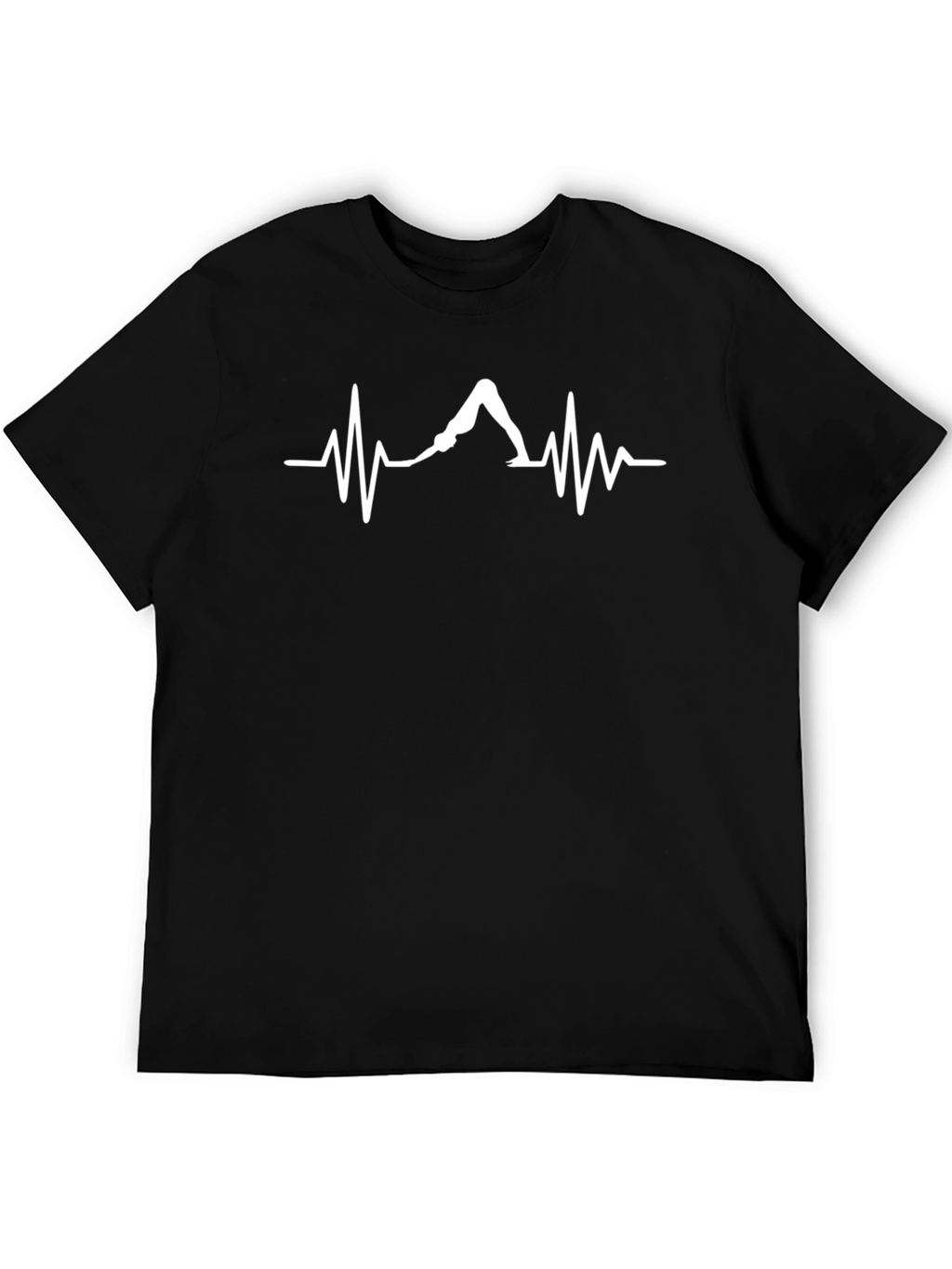 Yoga Pose Heartbeat T-Shirt - Unisex Black Tee