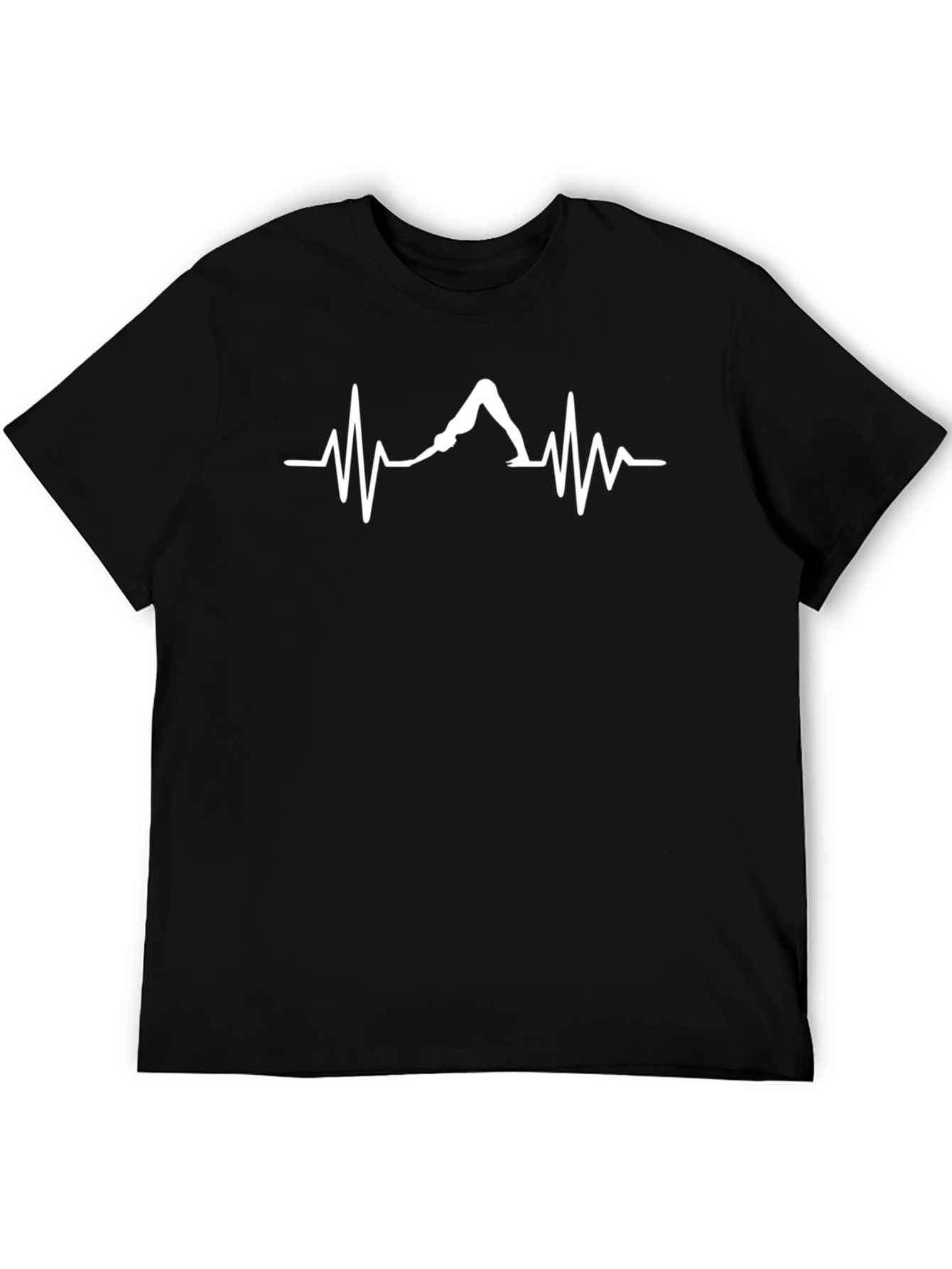 Yoga Pose Heartbeat T-Shirt - Unisex Black Tee
