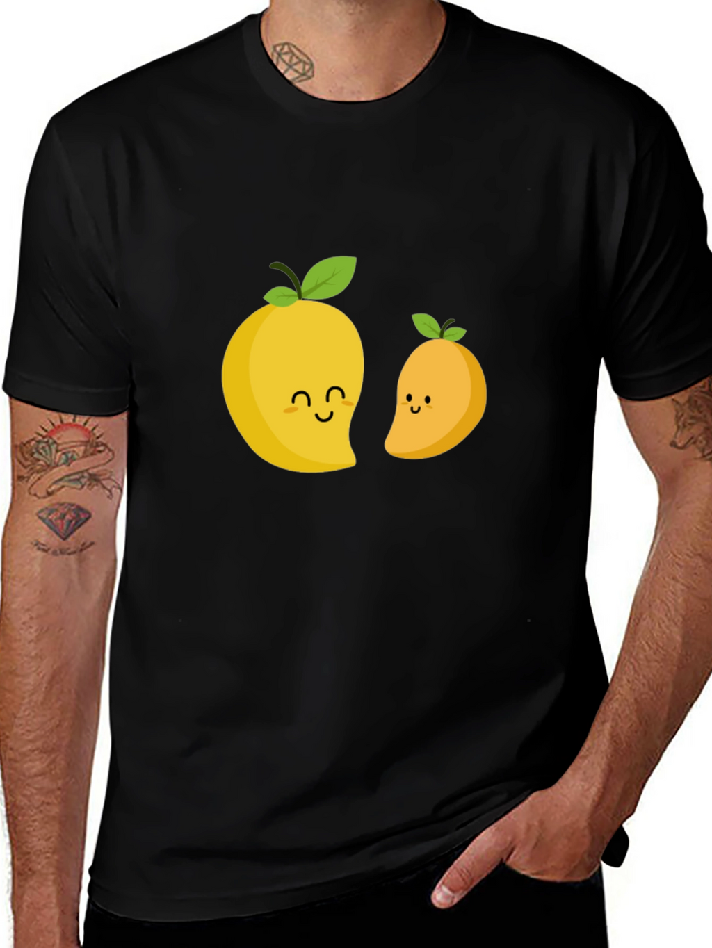 Cute Mango Graphic T-Shirt - Black