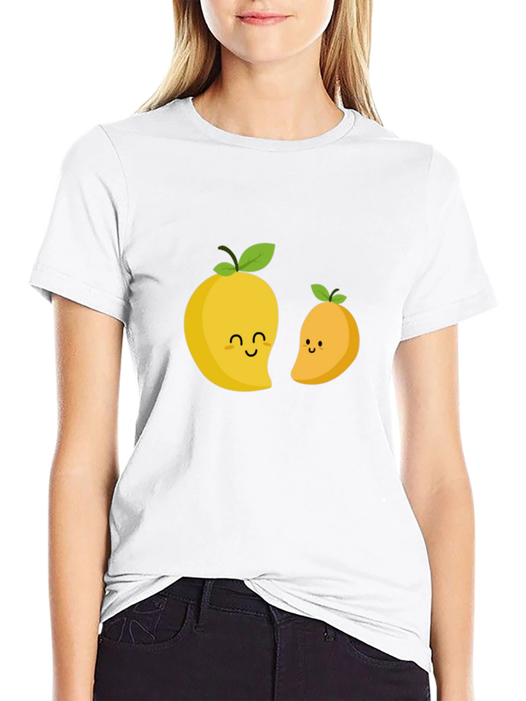 Cute Mango Graphic T-Shirt - Black