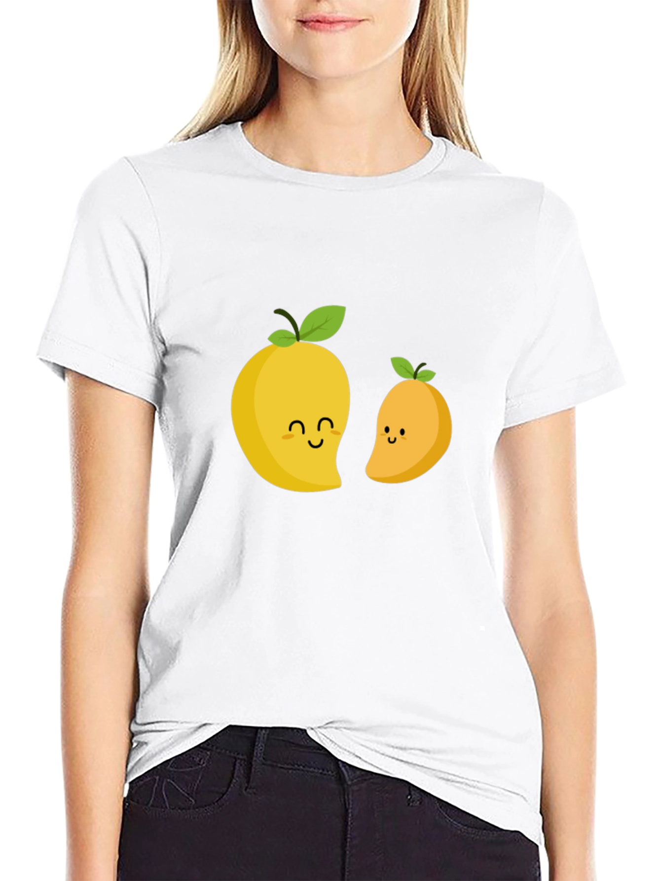 Cute Mango Graphic T-Shirt - Black