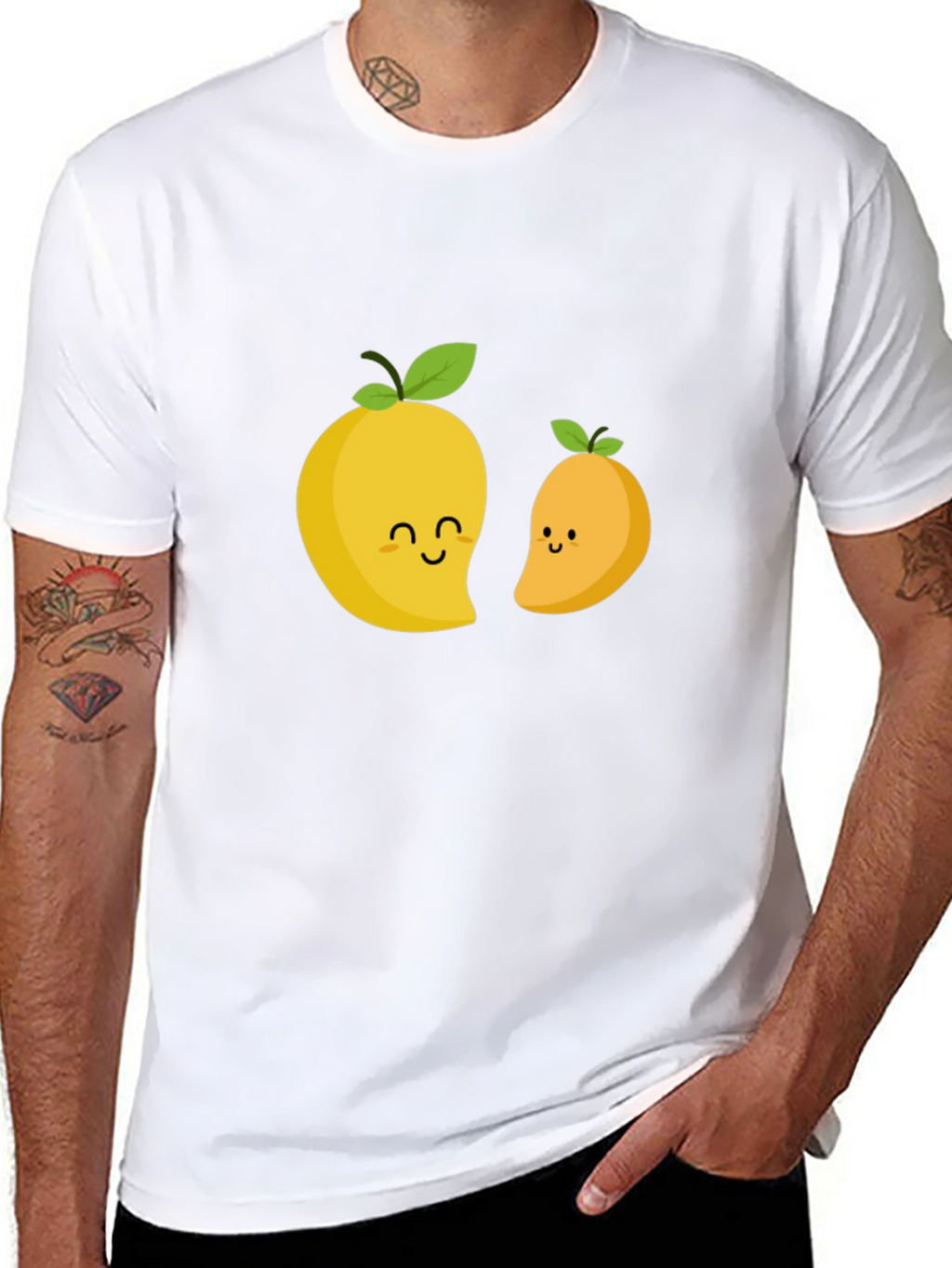 Cute Mango Graphic T-Shirt - Black