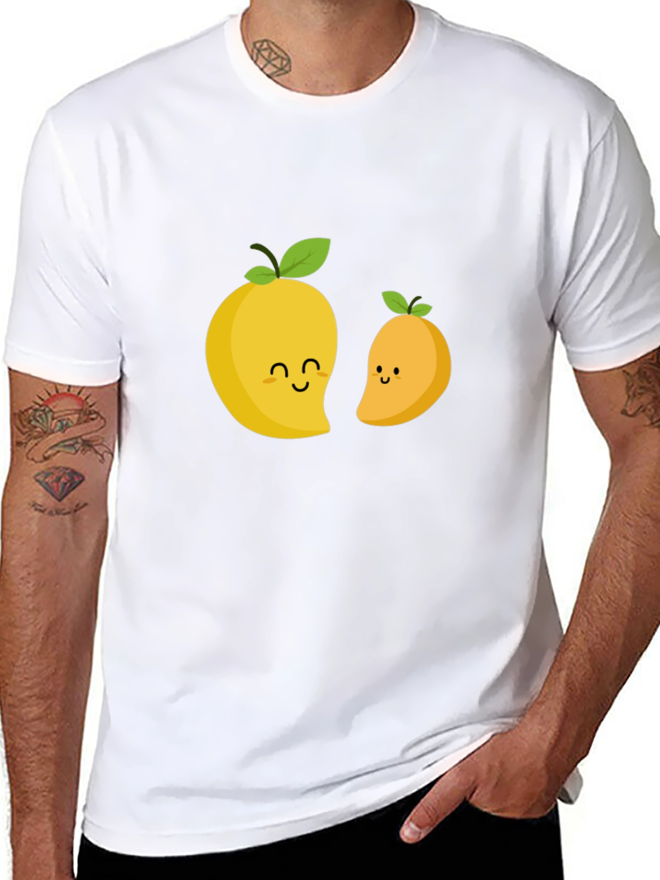 Cute Mango Graphic T-Shirt - Black