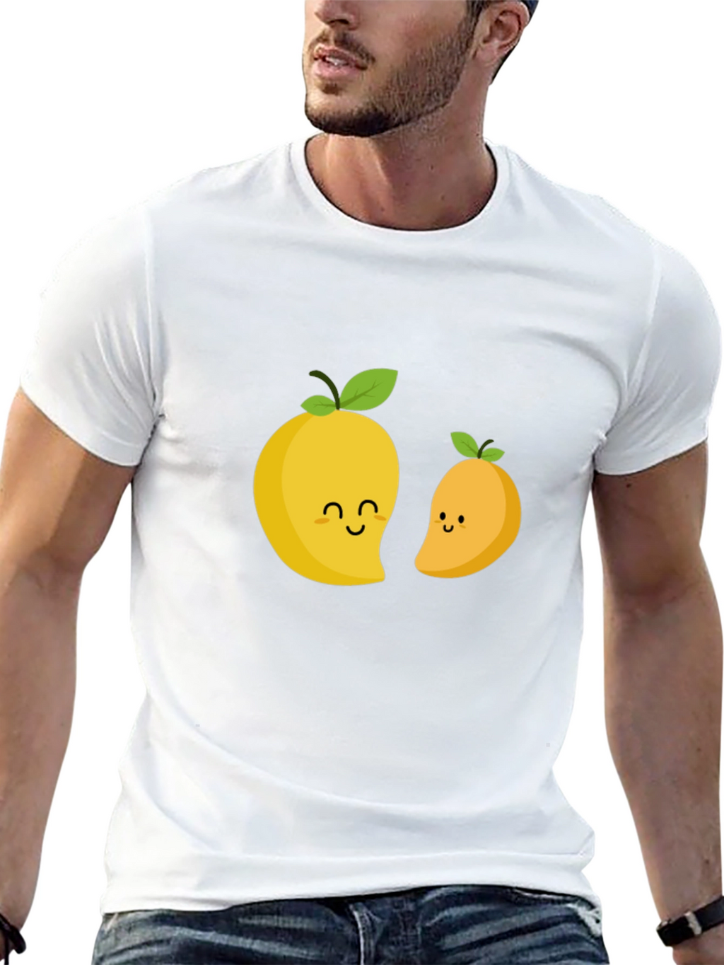 Cute Mango Graphic T-Shirt - Black