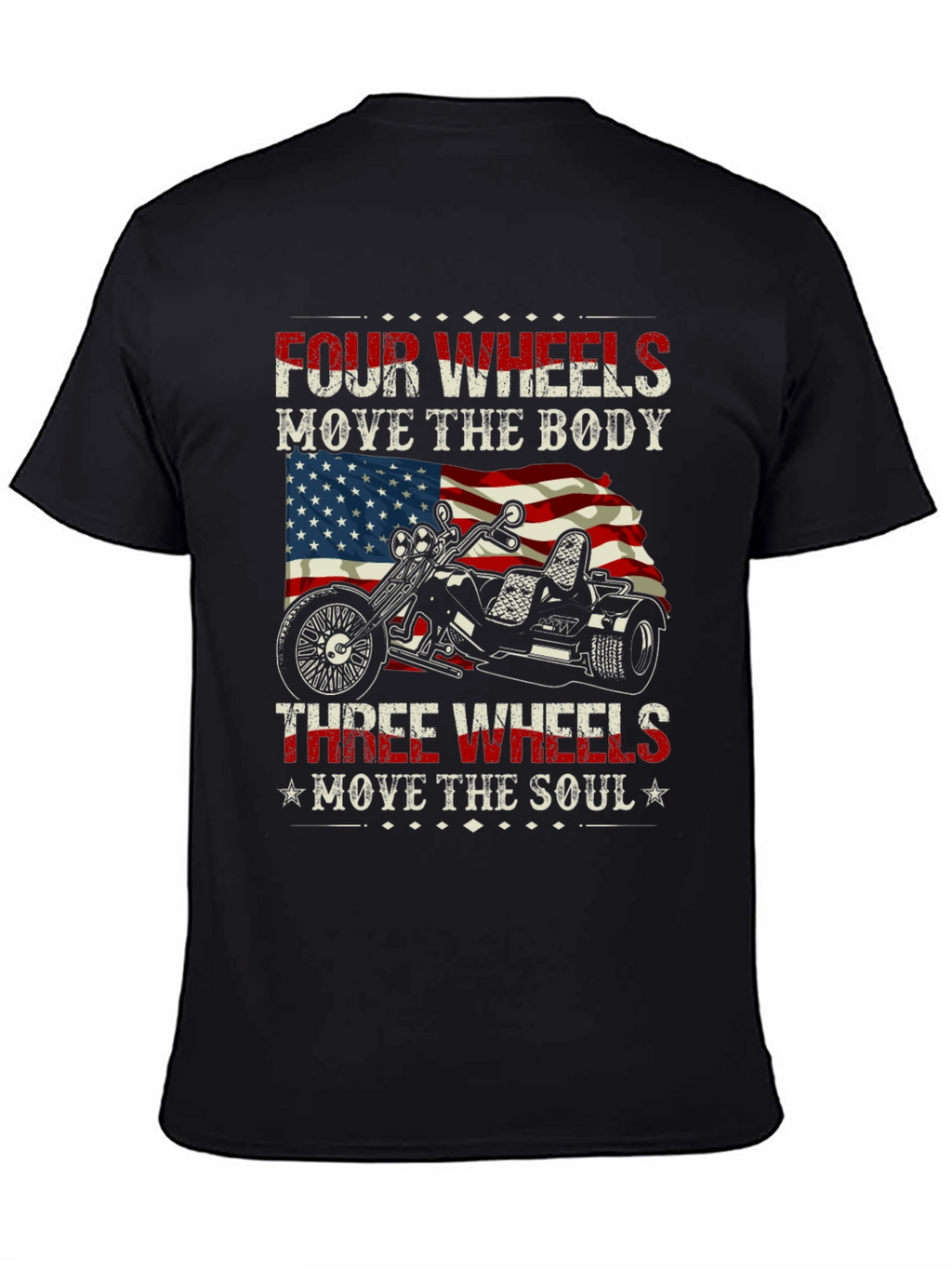 Patriotic 3-Wheel Motorcycle T-Shirt