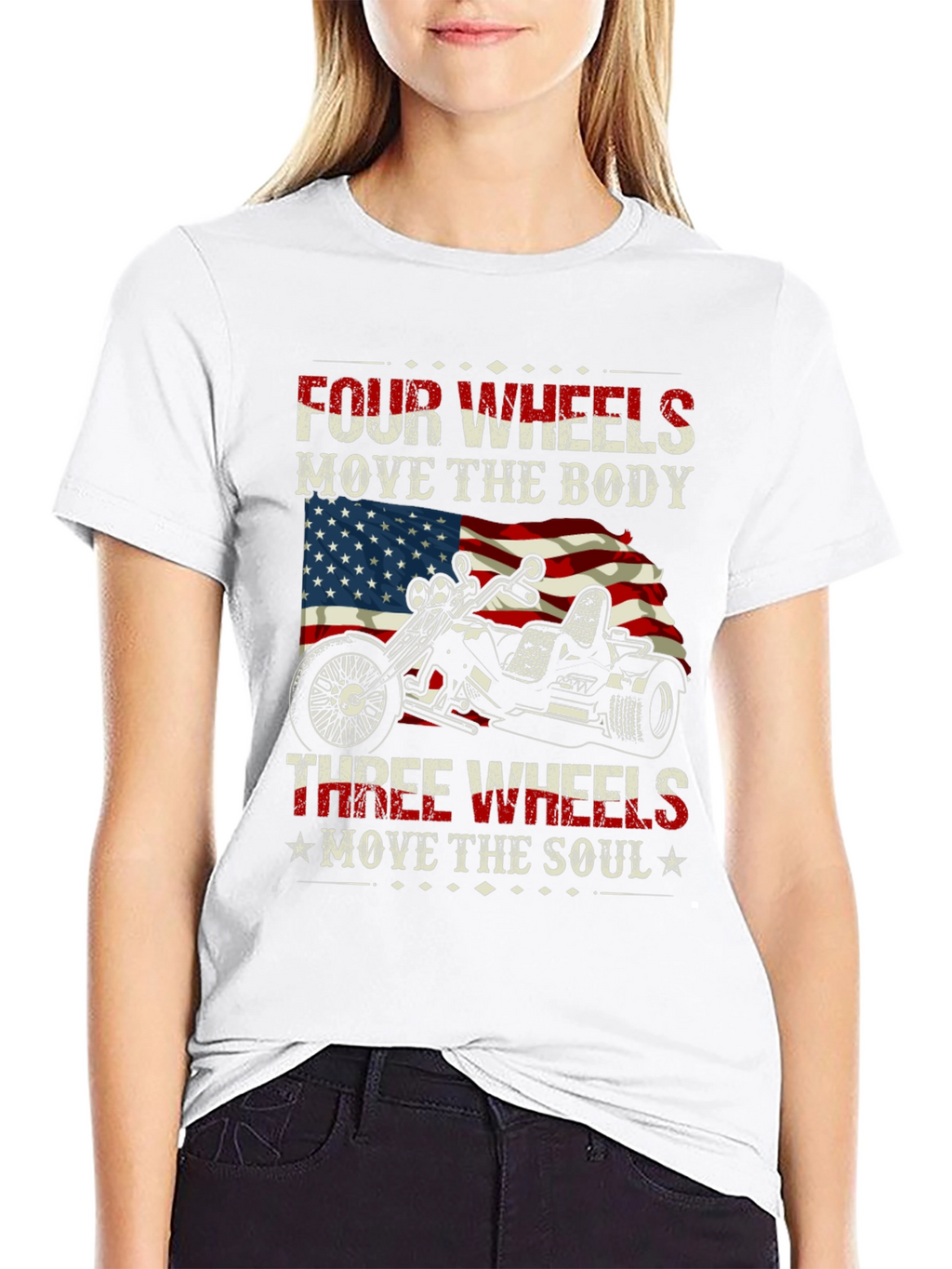 Patriotic 3-Wheel Motorcycle T-Shirt