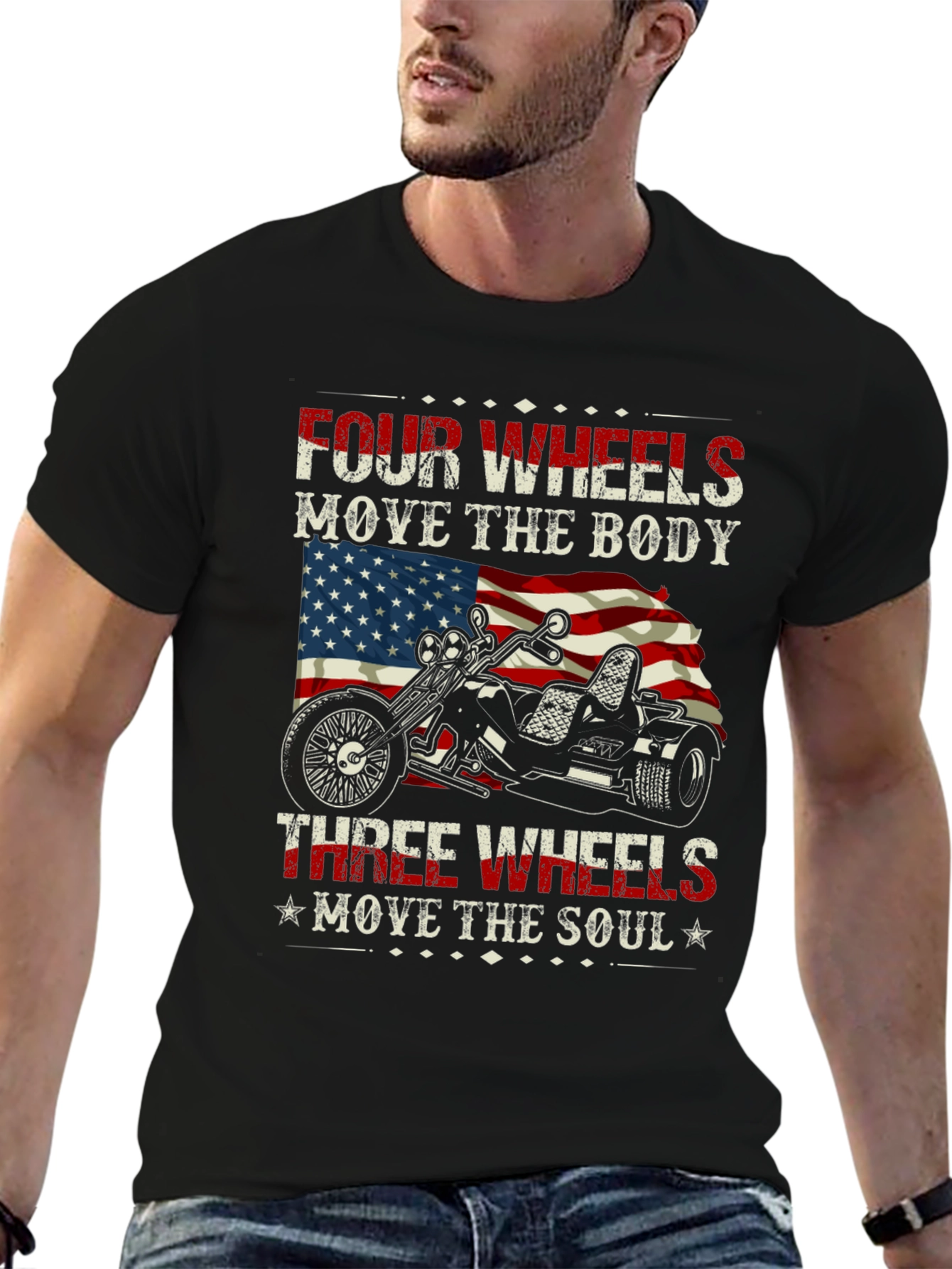 Patriotic 3-Wheel Motorcycle T-Shirt