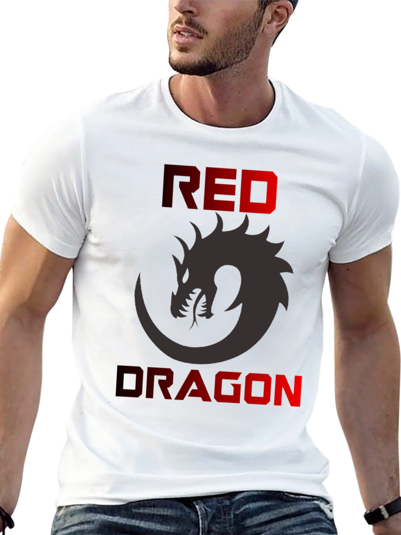 Red Dragon Graphic T-Shirt - Mens Black Tee