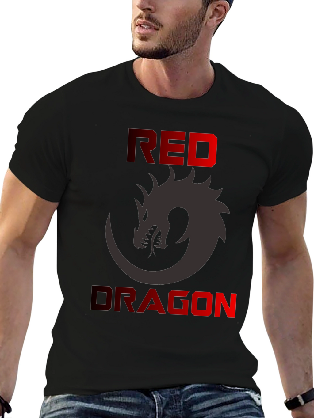 Red Dragon Graphic T-Shirt - Mens Black Tee