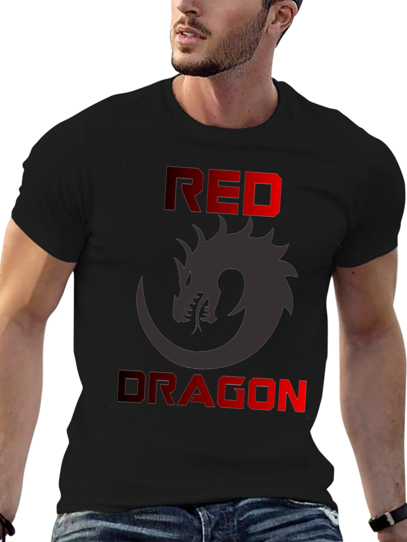 Red Dragon Graphic T-Shirt - Mens Black Tee