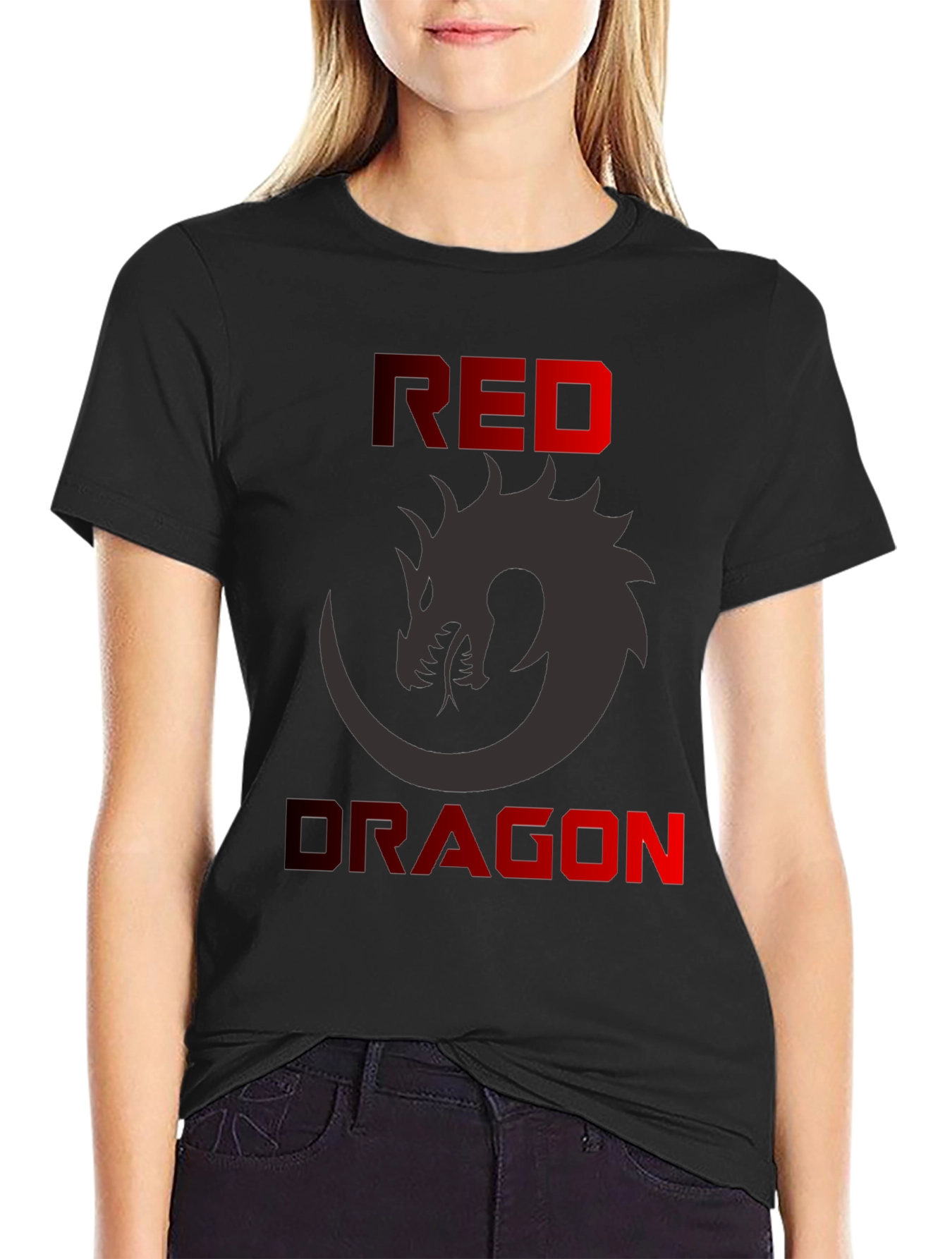 Red Dragon Graphic T-Shirt - Mens Black Tee