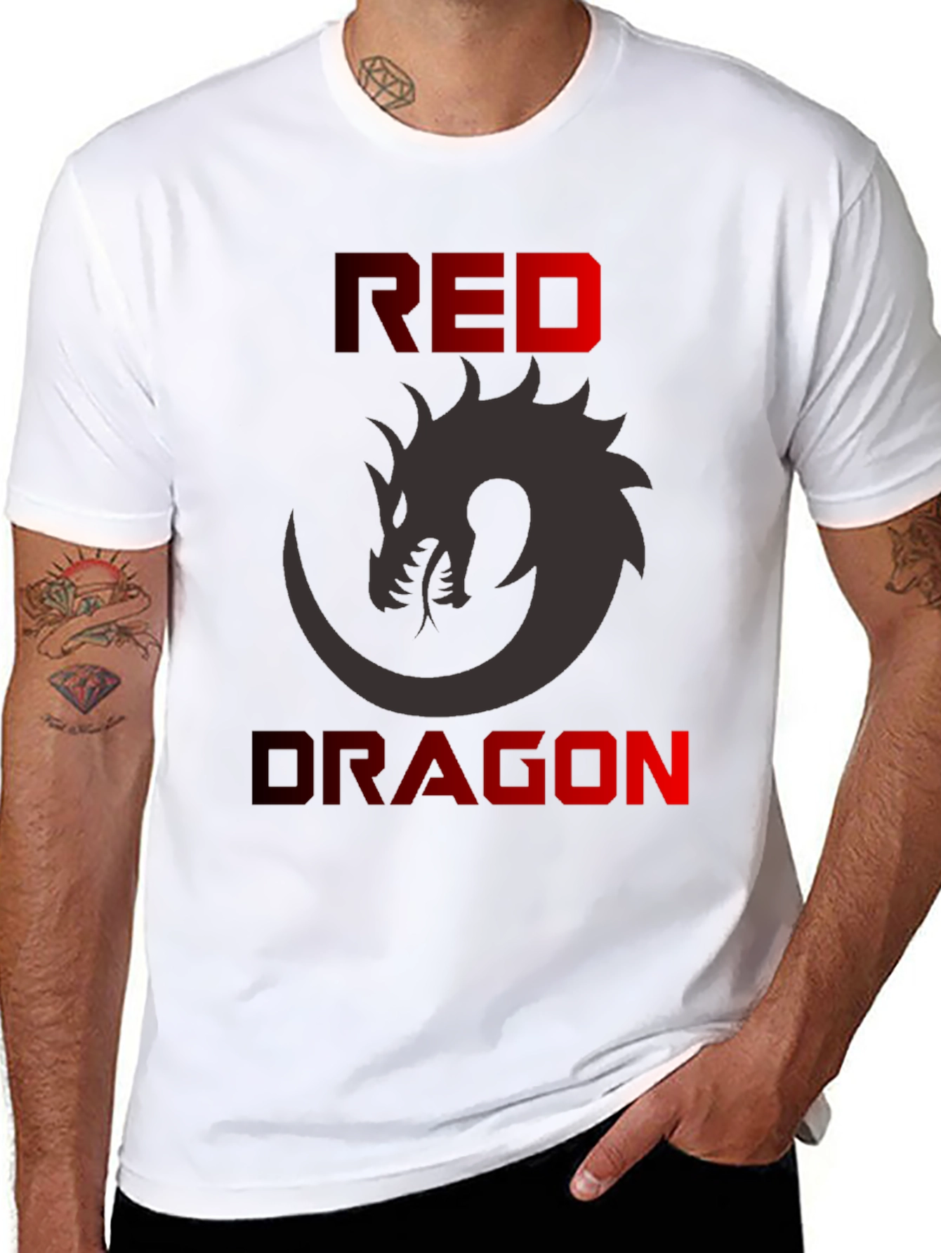 Red Dragon Graphic T-Shirt - Mens Black Tee