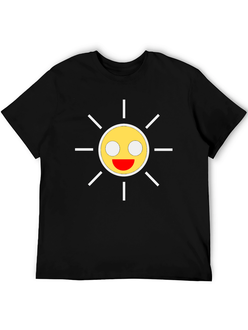Smiley Sun Graphic Black T-Shirt