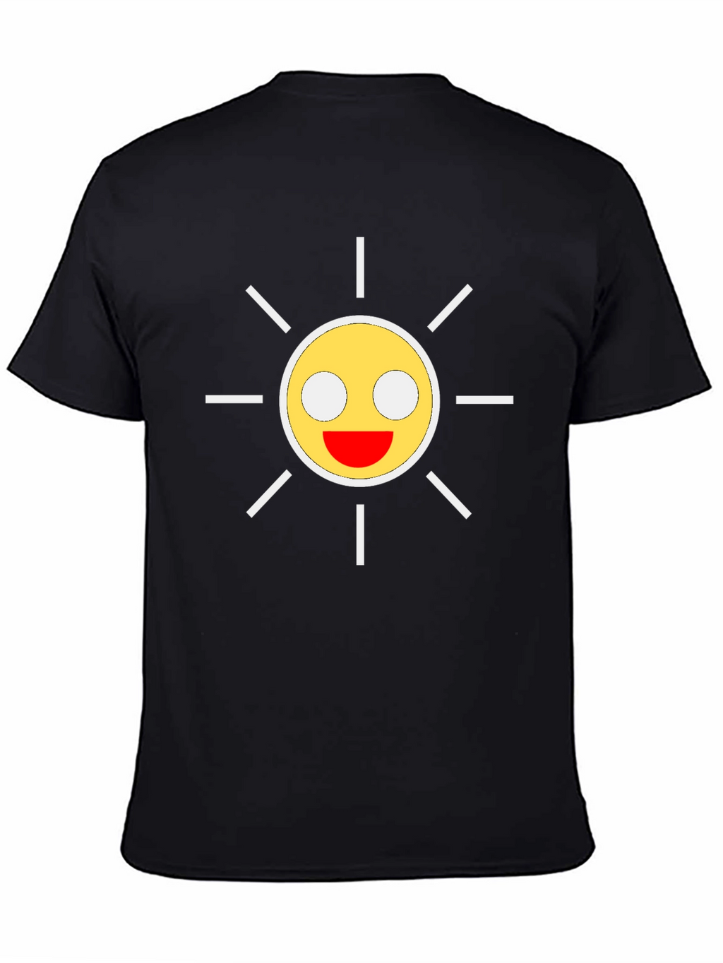Smiley Sun Graphic Black T-Shirt