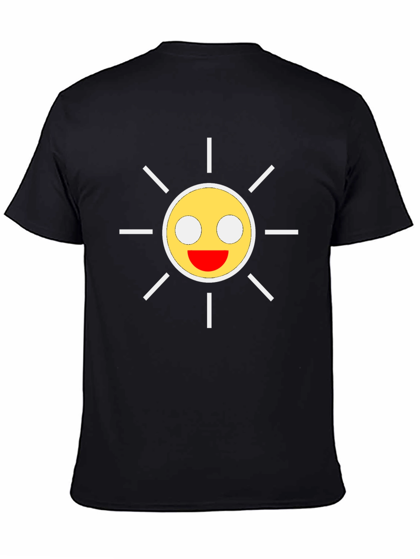 Smiley Sun Graphic Black T-Shirt